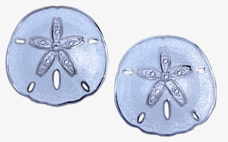 Guy Harvey Sand Dollar Earrings With White Enamel - Sand Dollar, HD Png Download, Free Download
