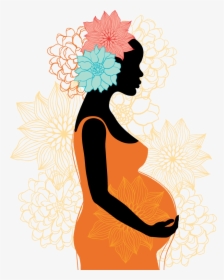 Pregnancy Woman Silhouette Clip Art - Pregnant African Woman Silhouette, HD Png Download, Free Download