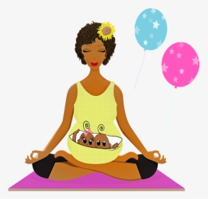Pregnant Woman Yoga, Afro American, Pregnant, Lady - Yoga Png, Transparent Png, Free Download