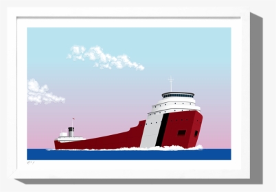 Rkr Great Lakes Freighter Art Print, HD Png Download, Free Download