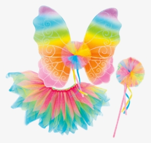 Rainbow Wings, Wand And Tutu Set - Butterfly, HD Png Download, Free Download