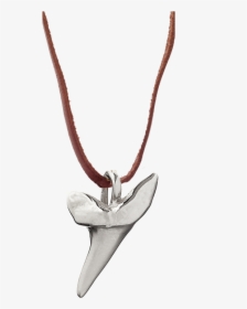 P Shark Pendant Sm Leather Ss - Shark Tooth Necklace Png, Transparent Png, Free Download