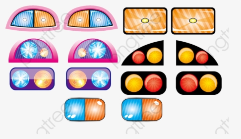 Led Lights Png - Cartoon Car Headlights Clipart, Transparent Png, Free Download