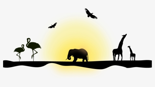 Northern Giraffe Silhouette Euclidean Vector Elephant - Wildlife Vectors, HD Png Download, Free Download
