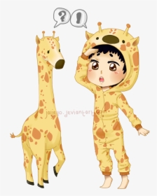 African Giraffe Silhouette At Getdrawings - Anime Giraffe Onesie Drawing, HD Png Download, Free Download