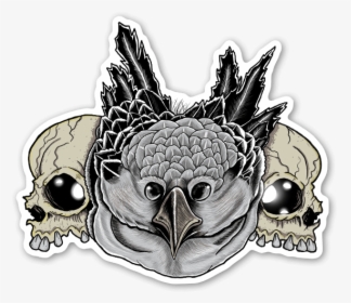 Owl Skull Sticker - Illustration, HD Png Download, Free Download