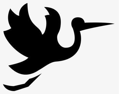 Flying Stork Icon - Stork With Baby Silhouette, HD Png Download, Free Download
