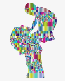 Prismatic Mosaic Mother And Baby Silhouette - Mosaic Of A Mother, HD Png Download, Free Download