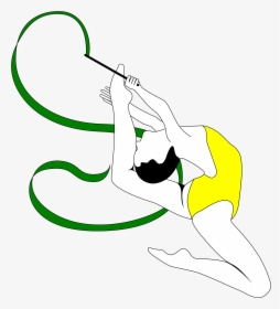 Rhythmic Gymnastics With Ribbon - Gimnaste Desenate In Creion, HD Png Download, Free Download