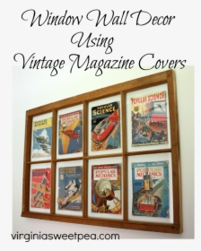 Window Wall Decor Using Vintage Magazine Covers By - Decorate With Vintage Magazine, HD Png Download, Free Download