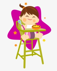 Good Clipart Baby Food - Baby High Chair Clipart, HD Png Download, Free Download