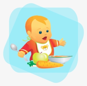 Starting Baby On Solid Food - Baby Eating Food Clip Art, HD Png Download, Free Download