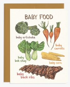 Punny Baby Veggie Greeting Card - Food, HD Png Download, Free Download