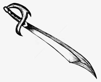 Drawing Line Sword - Sword Drawing, HD Png Download, Free Download