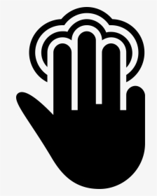 Three Fingers Tap Gesture Symbol Of Black Hand - Sign, HD Png Download, Free Download
