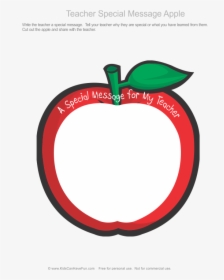 Transparent Red Apple Png - Apple With Message For Teacher, Png Download, Free Download