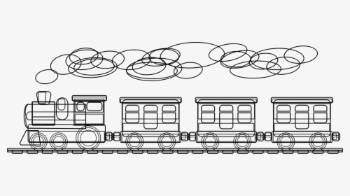 Clip Art Line Angle Free Commercial - Train Cartoon Black And White Png, Transparent Png, Free Download