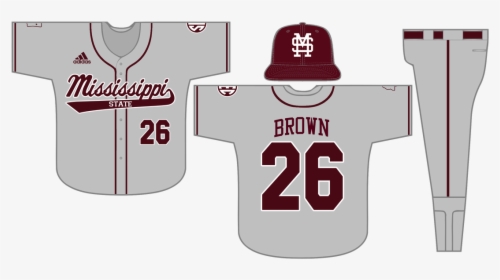 Transparent Mississippi State Png - Mississippi State Grey Baseball Jersey, Png Download, Free Download