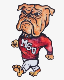 Watercolor Walking Bully Decal - Mississippi State Bully Logo, HD Png Download, Free Download
