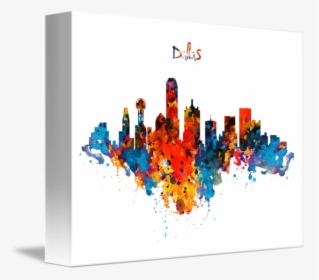 Dallas Watercolor Skyline By Marian Voicu - Graphic Design, HD Png Download, Free Download