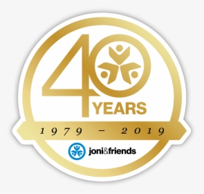 Joni And Friends 40 Year Logo Drop Shadow - Label, HD Png Download, Free Download