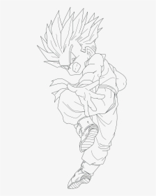 28 Collection Of Kid Trunks Drawing - Line Art Goku, HD Png Download, Free Download