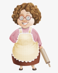 Granny Five Course Meal - Old Woman Chef Cartoon, HD Png Download, Free Download