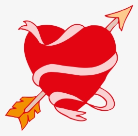 Love Drawing Ribbon Clip Art Cupid Transprent - Love Heart Arrow, HD Png Download, Free Download
