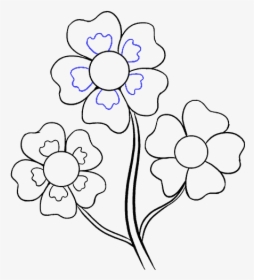 How To Draw Cartoon - Easy Drawing Of Flowers, HD Png Download, Free Download