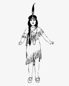 Native American Girl Clip Arts - Native American People Drawings, HD Png Download, Free Download