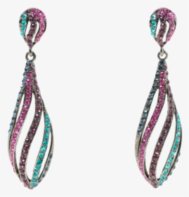 Multi Color Crystal Drop Earrings - Earrings, HD Png Download, Free Download