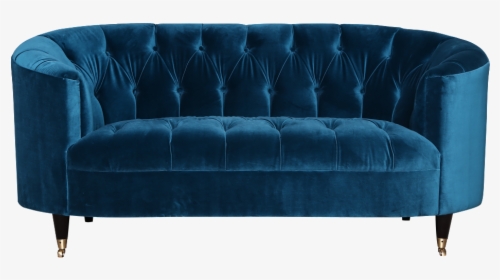 Loveseat Blue Couch - Suede Fabric Sofa Blue, HD Png Download, Free Download