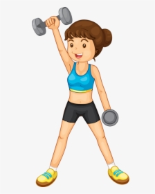 Kids Ideas Bonita Country - Girl Lifting Weights Cartoon, HD Png Download, Free Download