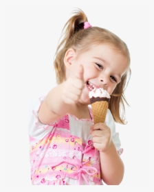 Little Girl With Ice Cream Face Right - Ice Cream Eating Png, Transparent Png, Free Download