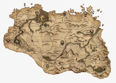 #skyrim #tamriel #dragons #dragonborn #dovahkiin #map - Skyrim Map, HD Png Download, Free Download