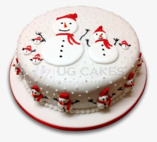 Christmas Cake With Snowman Fondant - Christmas Cake Ideas 2019, HD Png Download, Free Download