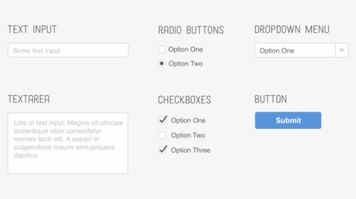 Examples Of Text Inputs, Textareas, Radio Buttons, - Html Css Forms, HD Png Download, Free Download