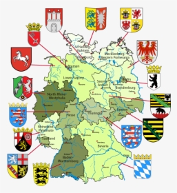 Map Of Germany With Links To Each State - Germany 16 States, HD Png Download, Free Download