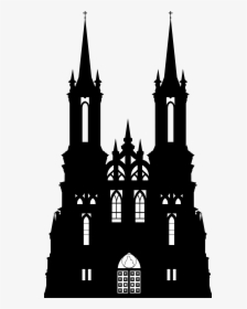 Silhouette Gothic Architecture Castle Clip Art - Gothic Castle Silhouette, HD Png Download, Free Download
