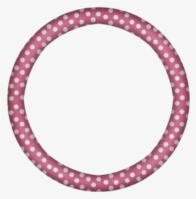 Free Faded Pink Polka Circle Digi Scrapbook Frame - Circle, HD Png Download, Free Download