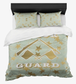 Color Guard Sea Foam And Gold Stars Duvet Bed In A - Pink Pineapple Bedding, HD Png Download, Free Download