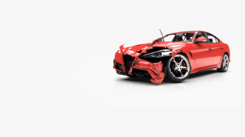 Totaled Red Car - Crashed Cars With Checkered Background, HD Png Download, Free Download