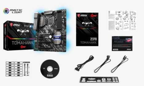 Msi Z370 Tomahawk Box Content , Png Download - Msi Z370 Tomahawk Specs, Transparent Png, Free Download