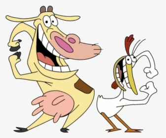 Oke Ci Pa A - Cow And Chicken Cartoon, HD Png Download, Free Download