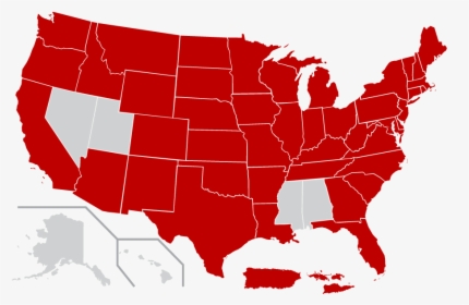 Red United States Map, HD Png Download, Free Download