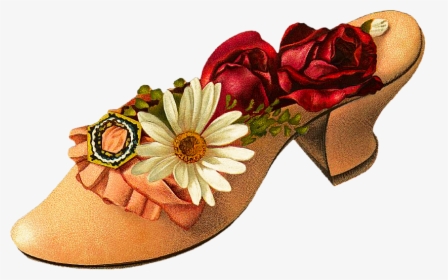 Victorian - Clipart - Shoe With Flower Clipart, HD Png Download, Free Download
