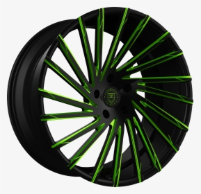 Black And Green Finish - Gloss Machined Black Wheels, HD Png Download, Free Download