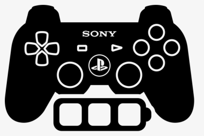 Games Controller With Full Battery - Playstation Controller Silhouette, HD Png Download, Free Download