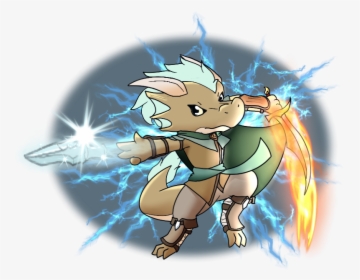 Kip’s Hybrid Form With Flame Blade Active And Casting - Cartoon, HD Png Download, Free Download