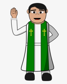 Pastor, Priest, Christian, Cartoon, Clip-art, Robe - Priest Clipart, HD Png Download, Free Download